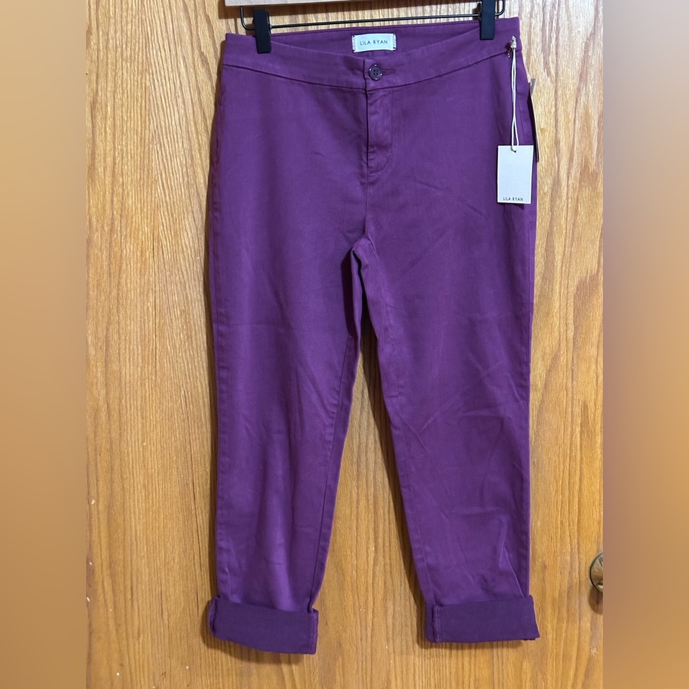LILA RYAN Deep Purple Trousers stitch fix NWT sz 4 petite‎